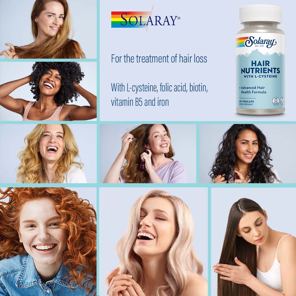 Solaray Hair Nutrients Advanced Hair Health Formula VegCaps 60's - Easy Pharmacy LLC