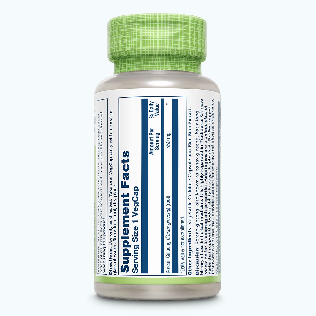 Solaray Korean Ginseng 550 mg VegCaps 50's - Easy Pharmacy LLC