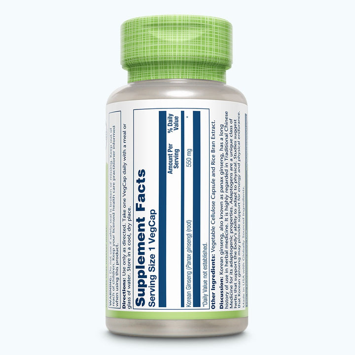 Solaray Korean Ginseng 550 mg VegCaps 50's - Easy Pharmacy LLC