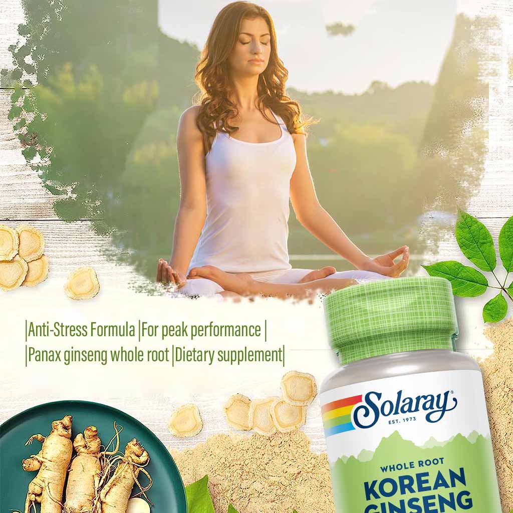 Solaray Korean Ginseng 550 mg VegCaps 50's - Easy Pharmacy LLC