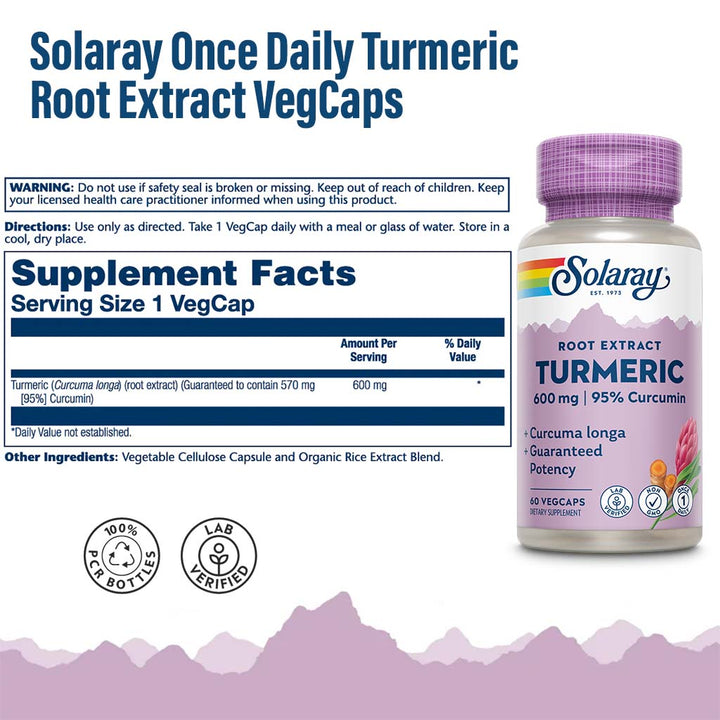 Solaray Once Daily Turmeric Root Extract VegCaps 60's - Easy Pharmacy LLC