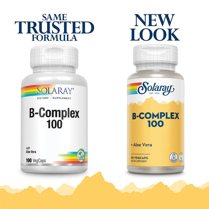 Solaray B Complex 100 Supplement Capsules With Aloe Vera, Pack of 50's - Easy Pharmacy LLC