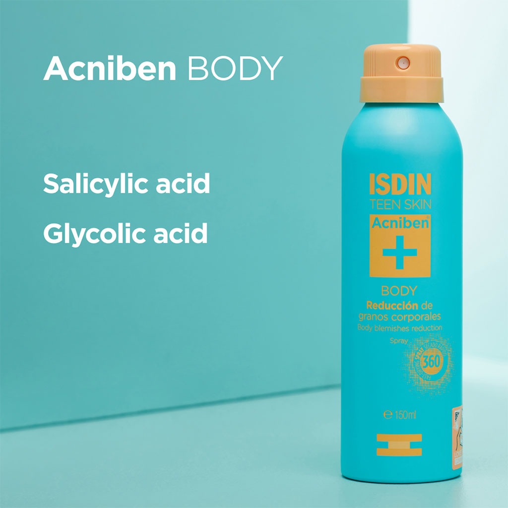 Isdin Teen Skin Acniben Body Blemishes Reduction Spray 150 mL - Easy Pharmacy LLC