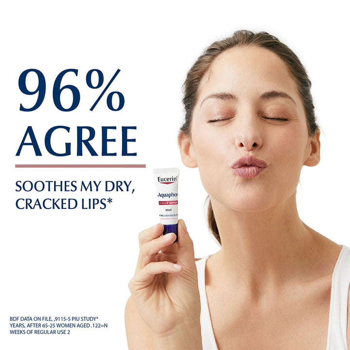 Eucerin Aquaphor SOS Lip Repair Balm For Dry & Cracked Lips 10ml - Easy Pharmacy LLC