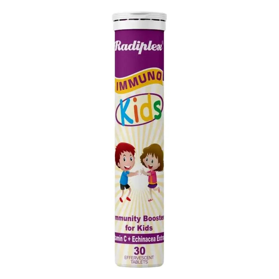 Radiplex Immuno Kids Effervescent Tablets, Strawberry, 30 Tablets