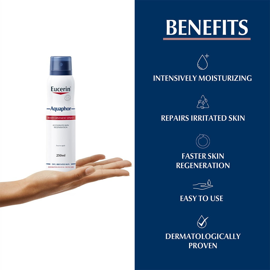 Eucerin Aquaphor Body Soothing Ointment Spray For Dry & Cracked Skin 250ml - Easy Pharmacy LLC