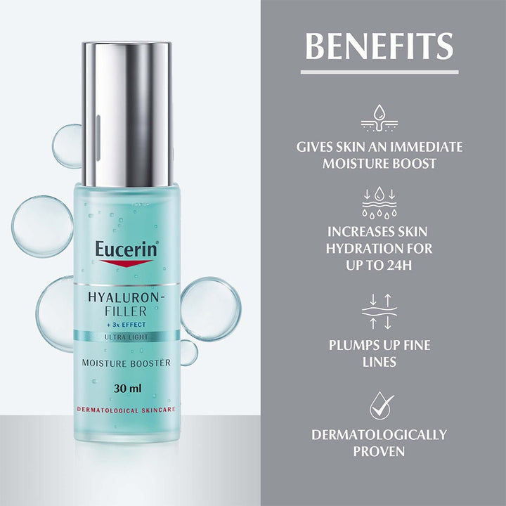 Eucerin Hyaluron-Filler 3x Effect Ultra-Light Hydrating Moisture Booster Gel For Wrinkles & Fine Lines 30ml - Easy Pharmacy LLC
