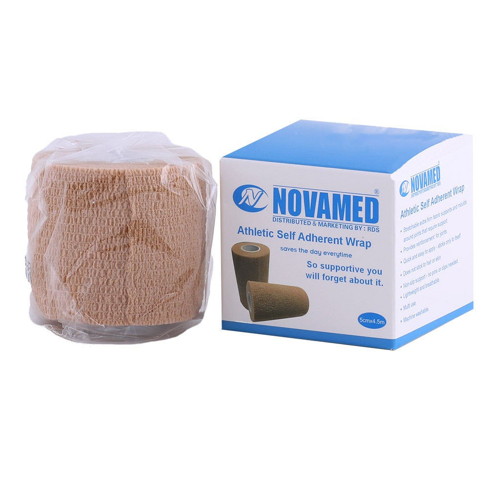 Novamed Athletic Self Adherent Wrap Bandage 5 cm x 4.5 m Beige 1's - Easy Pharmacy LLC