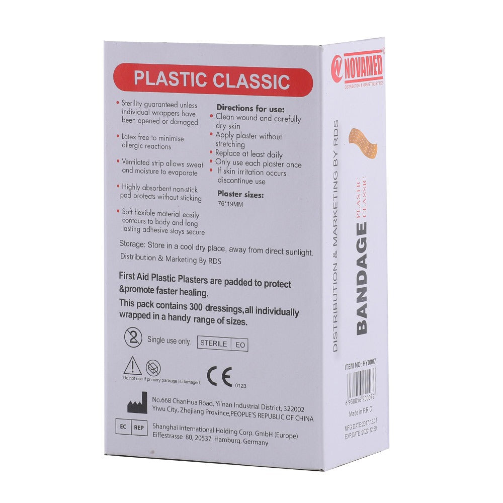Novamed Plastic Classic First Aid Plaster 300's HY0007 - Easy Pharmacy LLC