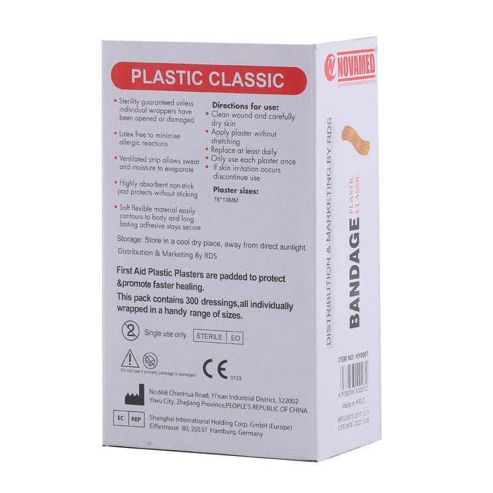 Novamed Plastic Classic First Aid Plaster 300's HY0007 - Easy Pharmacy LLC
