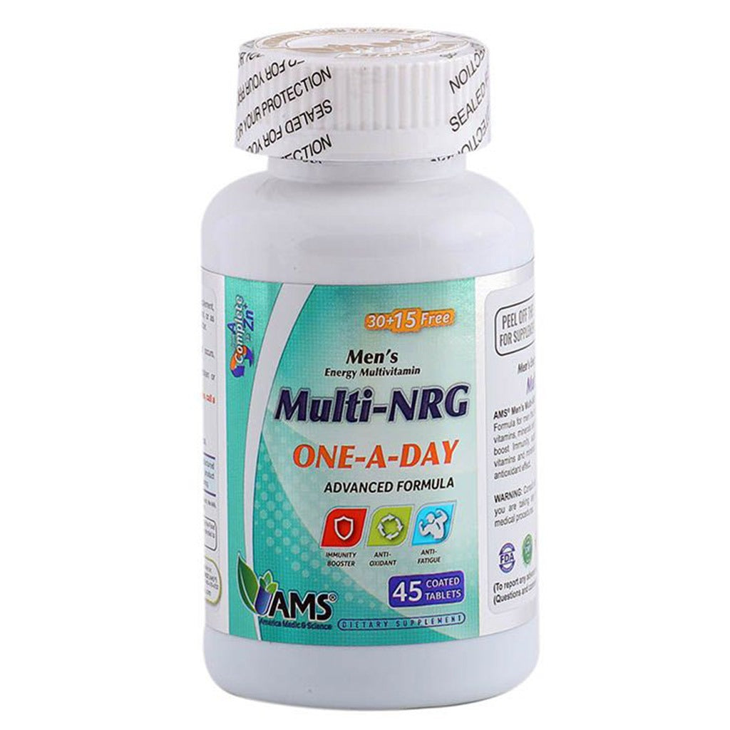 AMS Multi-NRG Men's Energy Multivitamin Supplement Tablets, Pack of 45's - Easy Pharmacy LLC