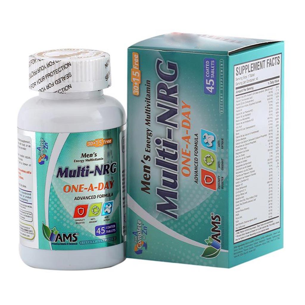 AMS Multi-NRG Men's Energy Multivitamin Supplement Tablets, Pack of 45's - Easy Pharmacy LLC