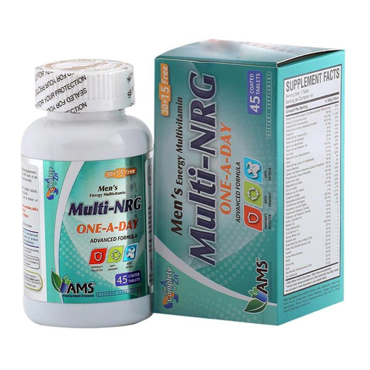AMS Multi-NRG Men's Energy Multivitamin Supplement Tablets, Pack of 45's - Easy Pharmacy LLC