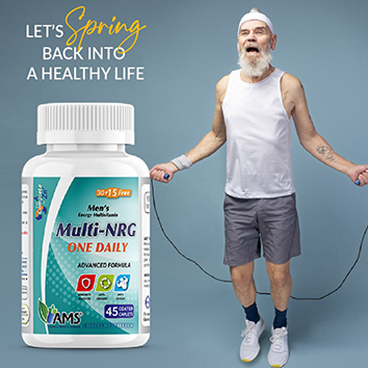 AMS Multi-NRG Men's Energy Multivitamin Supplement Tablets, Pack of 45's - Easy Pharmacy LLC
