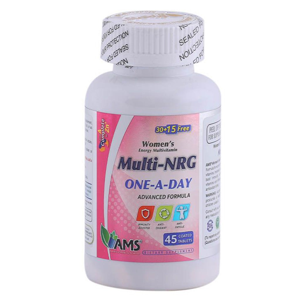 AMS Multi-NRG Women's Energy Multivitamin Supplement Tablets, Pack of 45's - Easy Pharmacy LLC