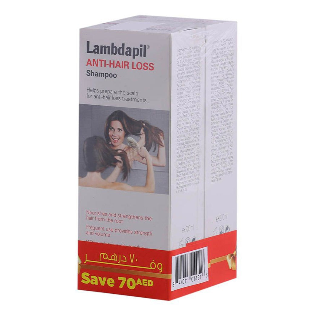 Isdin Lambdapil Anti-Hair Loss Shampoo 200 mL 1+1 Promo Pack - Easy Pharmacy LLC