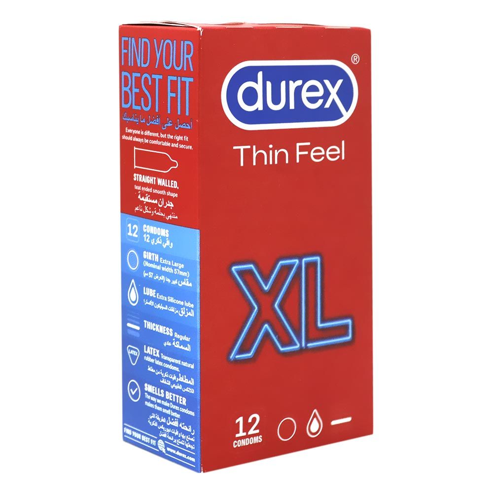 Durex Thin feel Condoms XL 12's - Easy Pharmacy LLC
