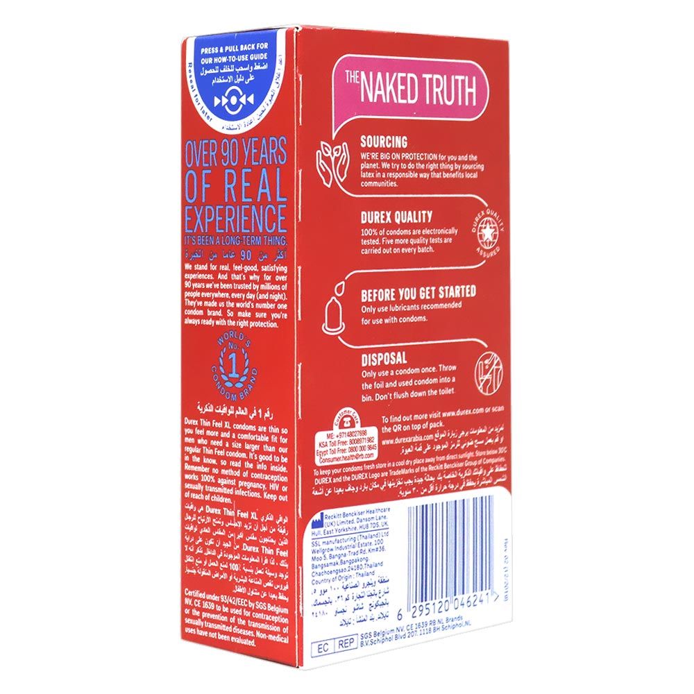 Durex Thin feel Condoms XL 12's - Easy Pharmacy LLC