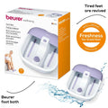 Beurer FB12 Foot Spa Massage With Massage Attachment 3 Functions Including Vibration And Bubble Massage