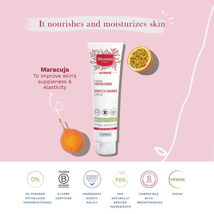 Mustela 3 In 1 Maternity Stretch Marks Cream For Pregnancy, Fragrance Free 150ml - Easy Pharmacy LLC