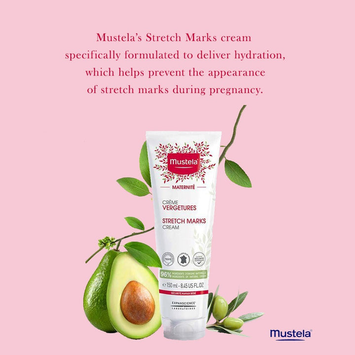 Mustela 3 In 1 Maternity Stretch Marks Cream For Pregnancy, Fragrance Free 150ml - Easy Pharmacy LLC