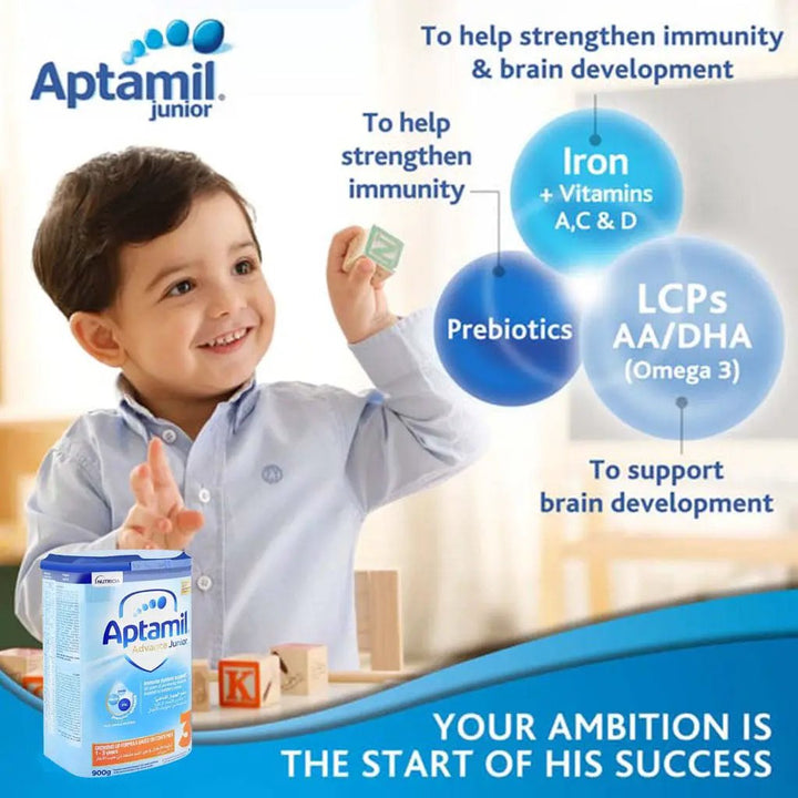 Aptamil Advance Junior Stage 3 Toddlers Milk Formula For 1 To 3 Years 900g