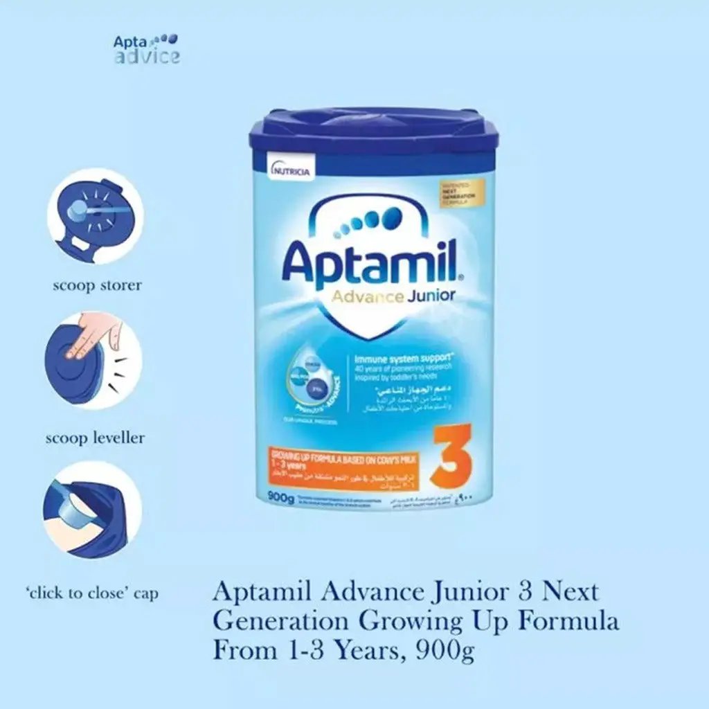 Aptamil Advance Junior Stage 3 Toddlers Milk Formula For 1 To 3 Years 900g