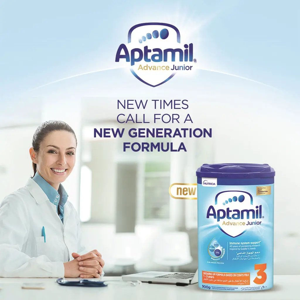 Aptamil Advance Junior Stage 3 Toddlers Milk Formula For 1 To 3 Years 900g