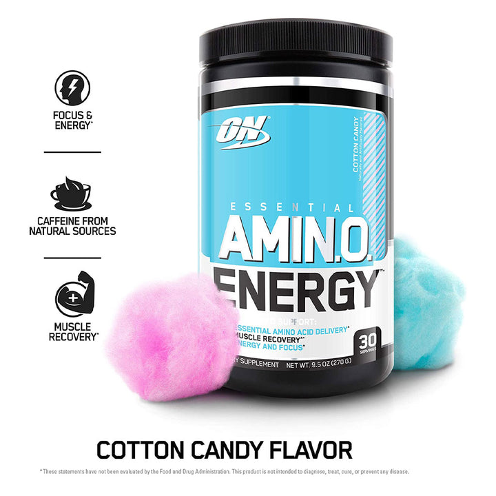 Optimum Nutrition Essential Amino Energy Powder Cotton Candy 30 Servings - Easy Pharmacy LLC