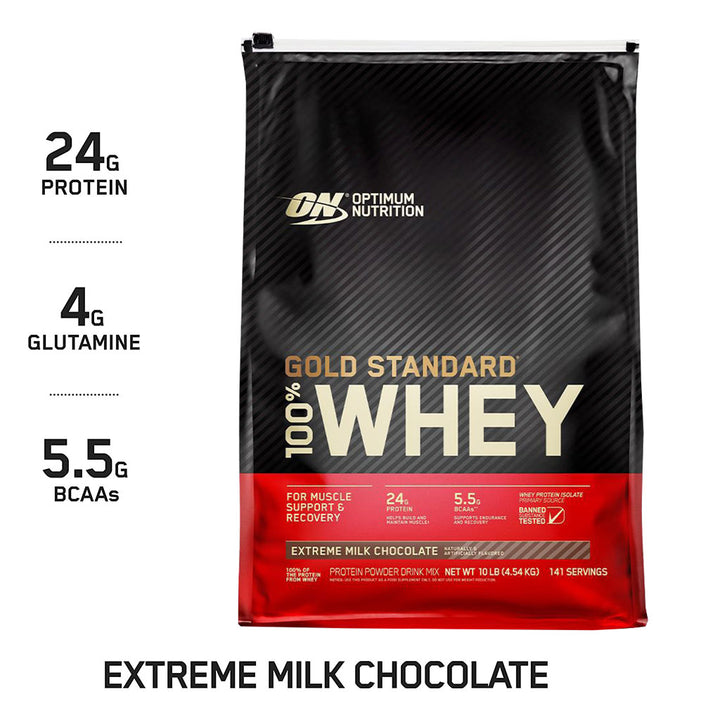 Optimum Nutrition Gold Standard 100% Whey Powder Extreme Milk Chocolate 10lb - Easy Pharmacy LLC