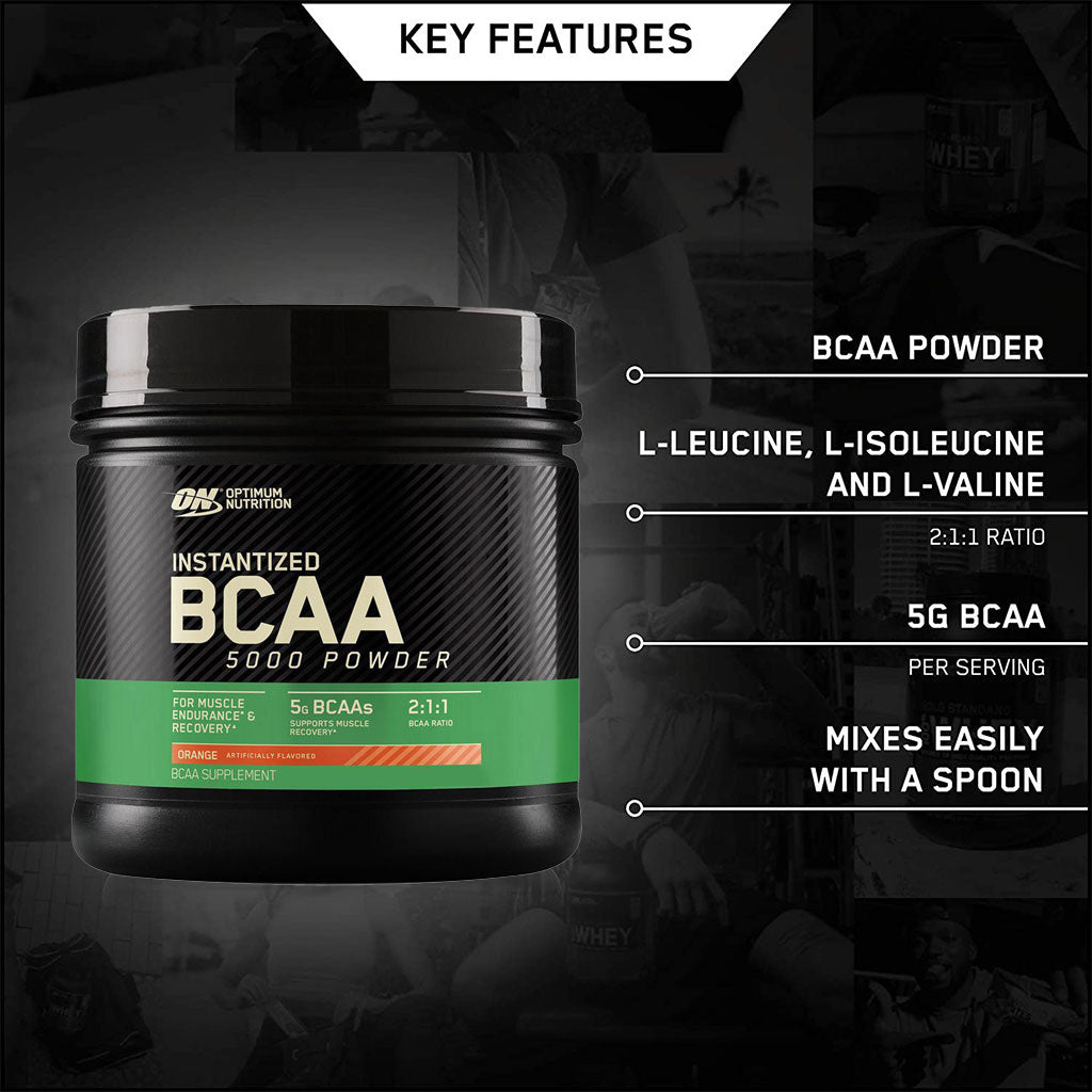 Optimum Nutrition Instantized BCAA 5000 Powder Orange 60 Servings - Easy Pharmacy LLC