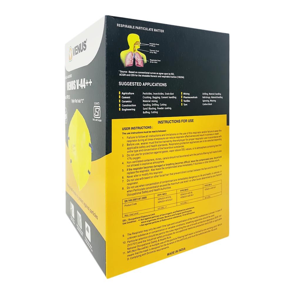 Venus V-44++ FFP1 Filtering Mask 20's - Easy Pharmacy LLC