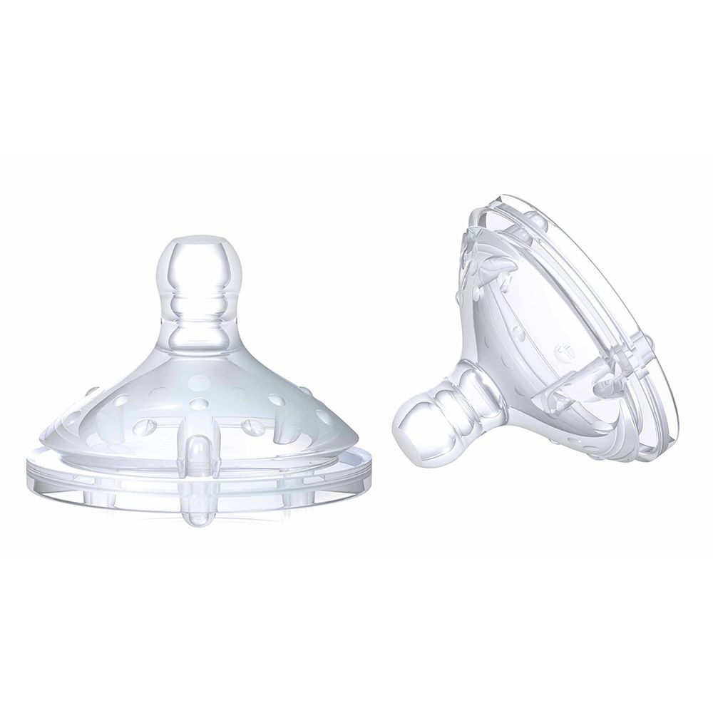 Nuby Anti-colic SoftFlex silicone nipple slow flow 0+ month 2's - Easy Pharmacy LLC