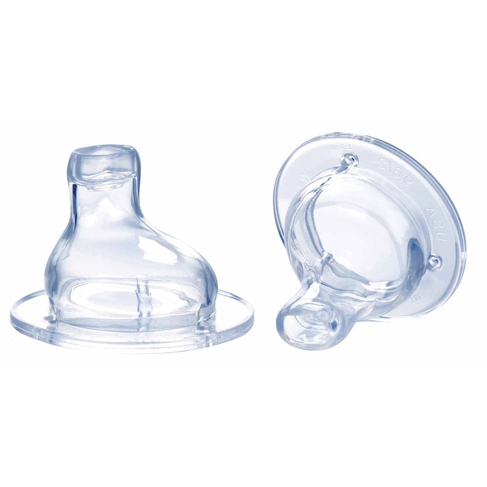 Nuby Soft silicone Vari-Flo Spout wide neck 6+ month 2's - Easy Pharmacy LLC