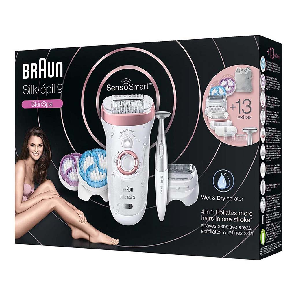 Braun Silk-epil 9 SkinSpa SensoSmart Wet & Dry Epilator 9980 - Easy Pharmacy LLC