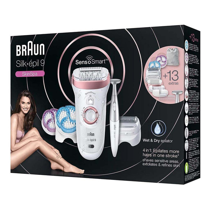 Braun Silk-epil 9 SkinSpa SensoSmart Wet & Dry Epilator 9980 - Easy Pharmacy LLC
