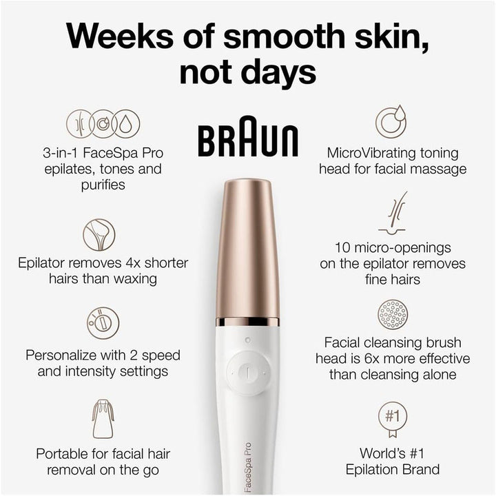 Braun FaceSpa Pro 3-in-1 Epilator 911 - Easy Pharmacy LLC