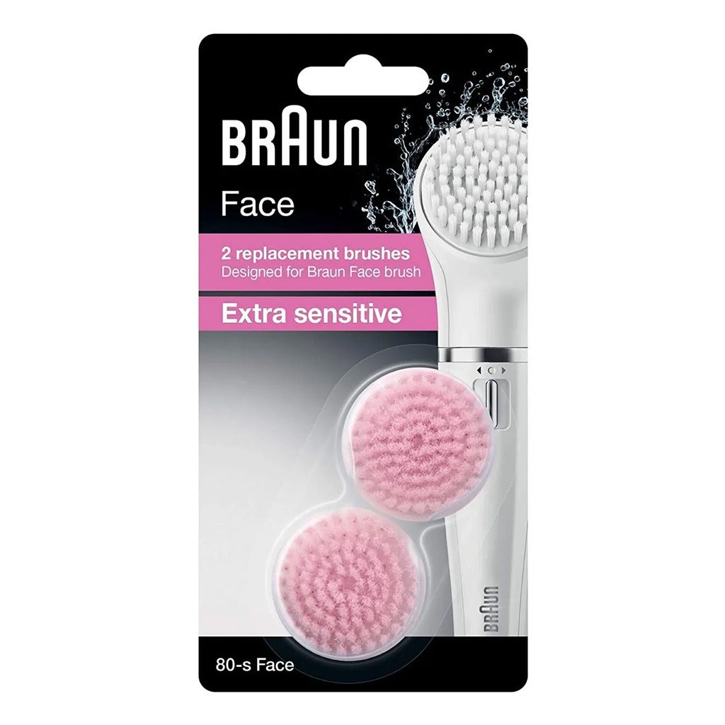 Braun 80-s Face Extra Sensitive Cleansing Brush Refill 2's - Easy Pharmacy LLC