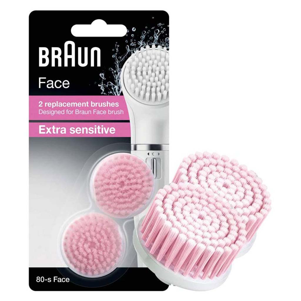 Braun 80-s Face Extra Sensitive Cleansing Brush Refill 2's - Easy Pharmacy LLC