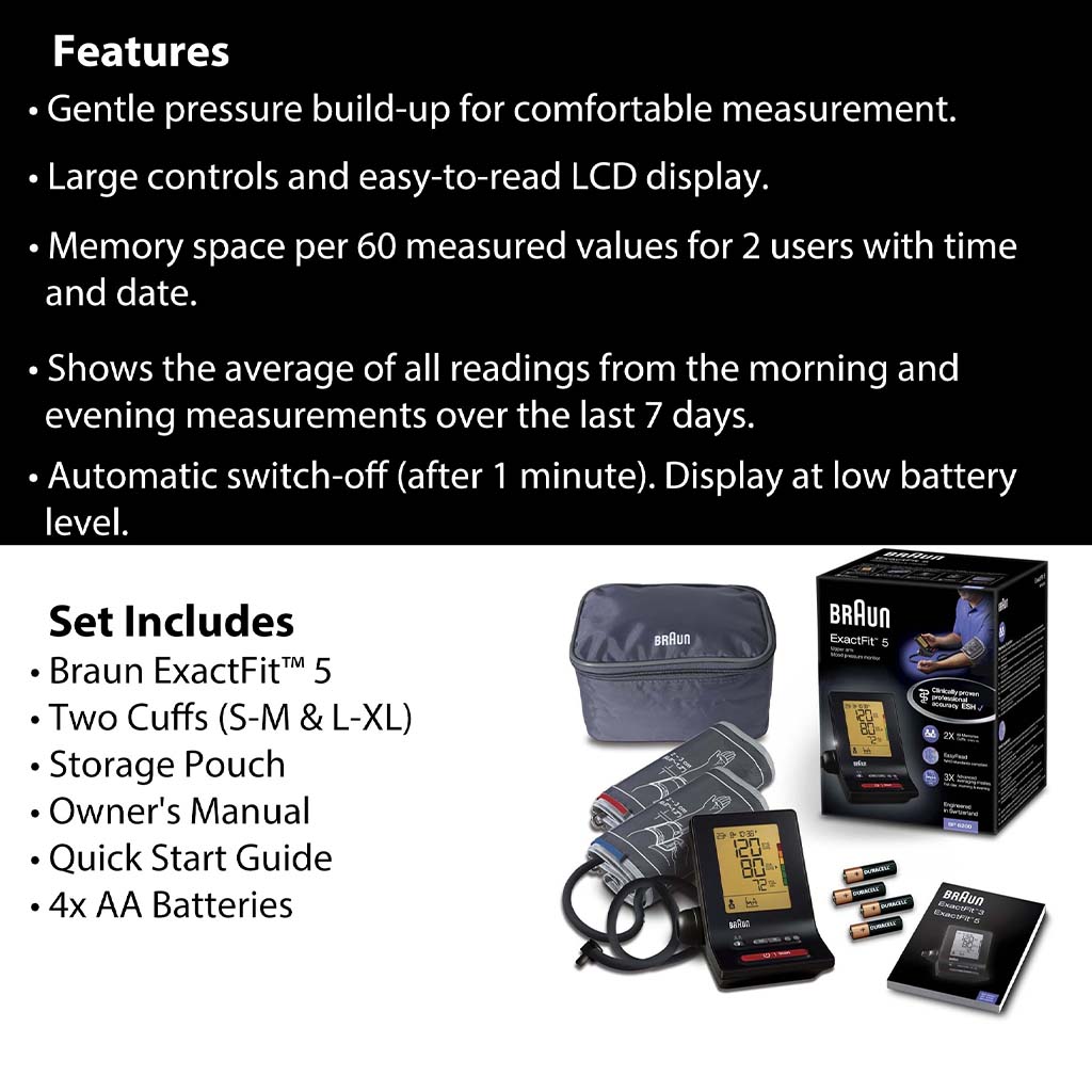 Braun BP-6200 Exactfit 5 Upper Arm BP Monitor - Easy Pharmacy LLC