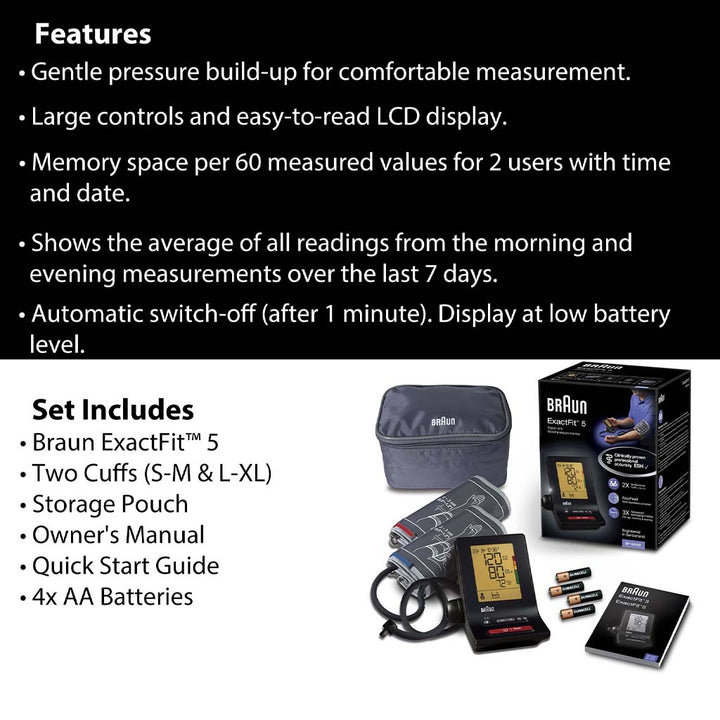 Braun BP-6200 Exactfit 5 Upper Arm BP Monitor - Easy Pharmacy LLC