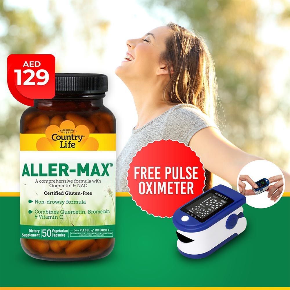 Country Life Allermax V-Capsules 50's + AF Pulse Oximeter - Easy Pharmacy LLC