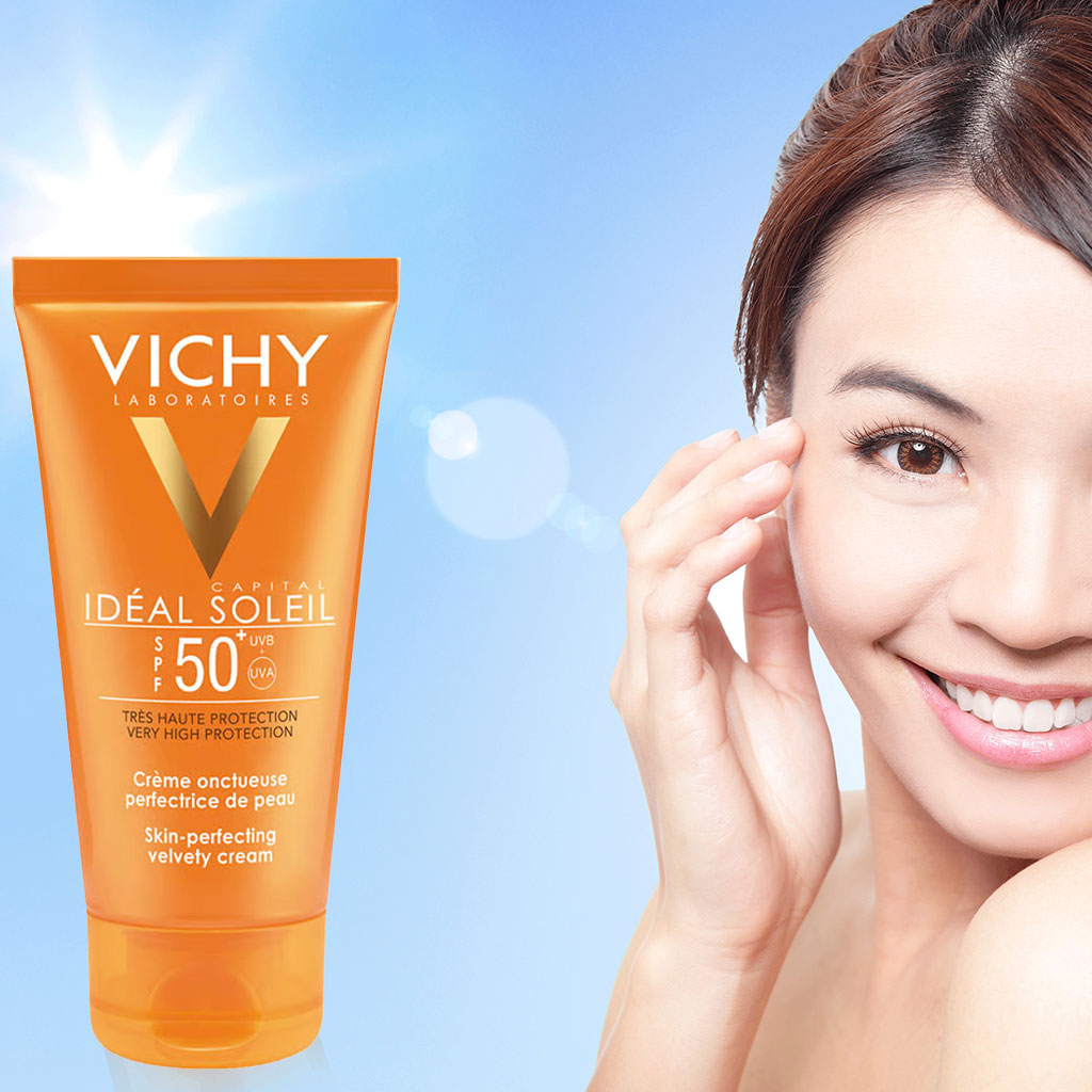 Vichy Ideal Soleil SPF50 Velvety Cream For Normal to Dry Sensitive Skin, 50 mL 1+1 PROMO PACK - Easy Pharmacy LLC