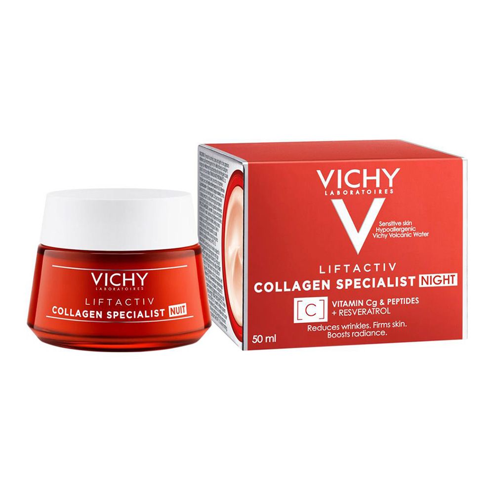 Vichy Liftactiv Collagen Specialist Anti-Aging & Brightening Face Moisturizing Night Cream 50ml - Easy Pharmacy LLC