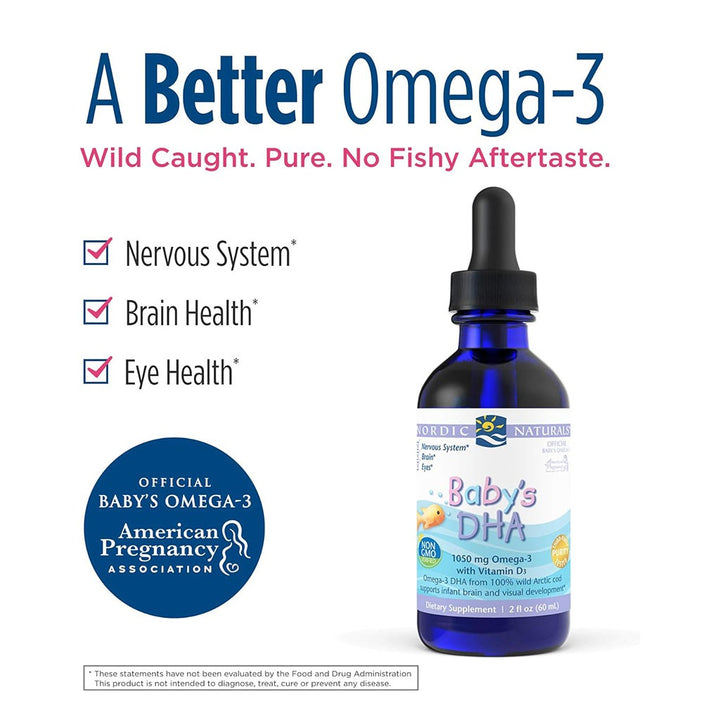 Nordic Naturals Baby's DHA Omega 3 with Vit D3 Liquid 60 mL - Easy Pharmacy LLC