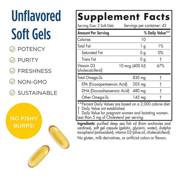 Nordic Naturals Prenatal DHA Omega 3 with Vit D3 Softgel 90's - Easy Pharmacy LLC