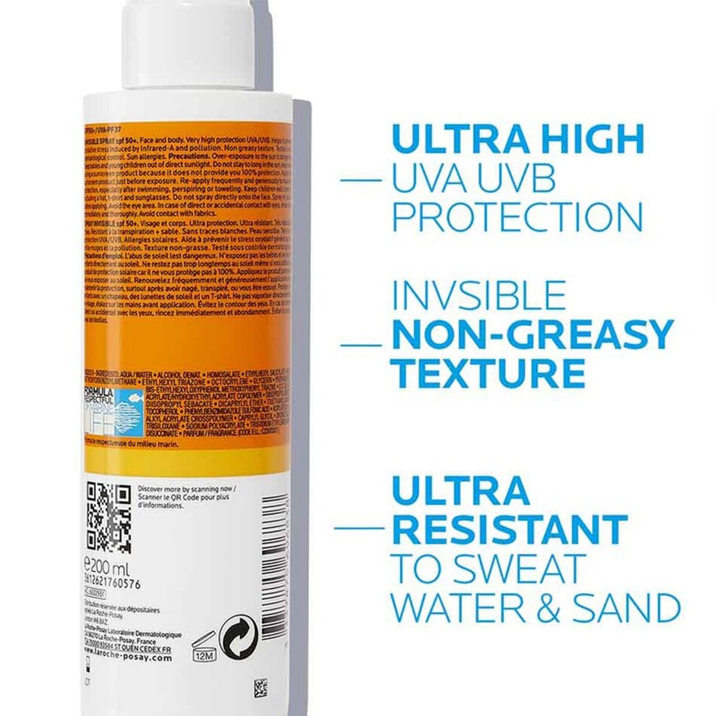 La Roche-Posay Anthelios SPF50+ Invisible Sunscreen Body Spray 200ml - Easy Pharmacy LLC