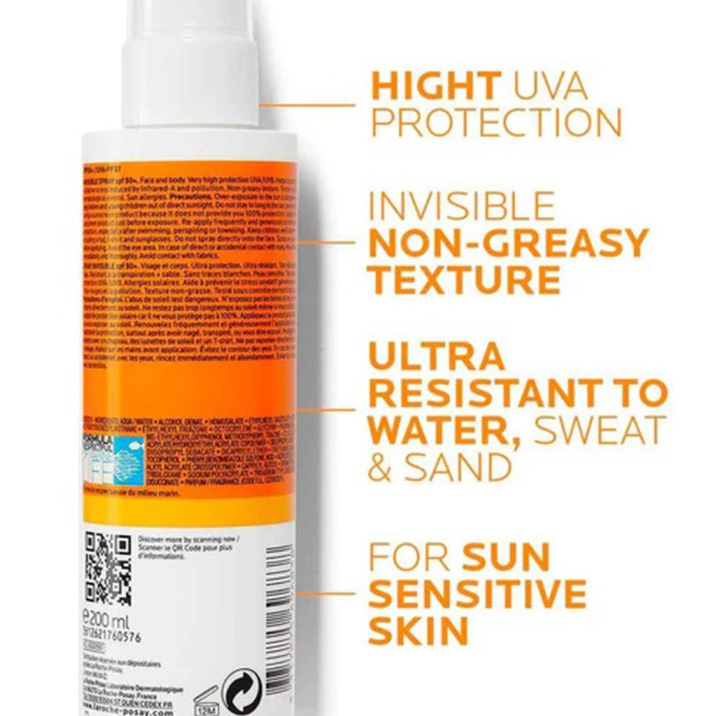 La Roche-Posay Anthelios SPF50+ Invisible Sunscreen Body Spray 200ml - Easy Pharmacy LLC