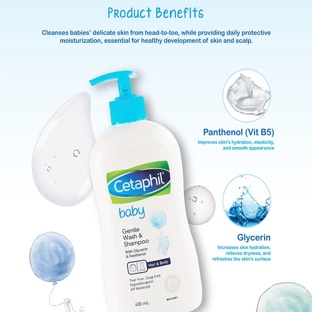 Cetaphil Baby Gentle Wash and Shampoo Pump 400 mL - Easy Pharmacy LLC