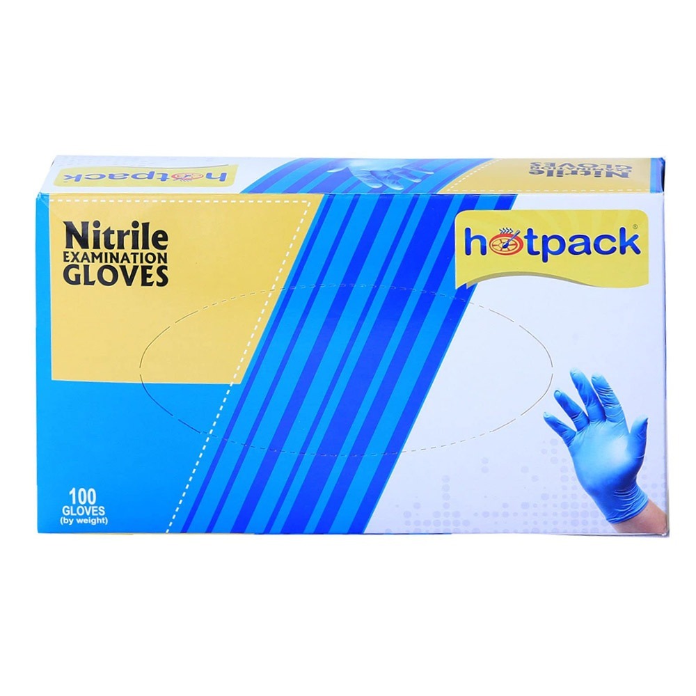 Hotpack Nitrile Gloves Powder Free Medium 100's - Easy Pharmacy LLC